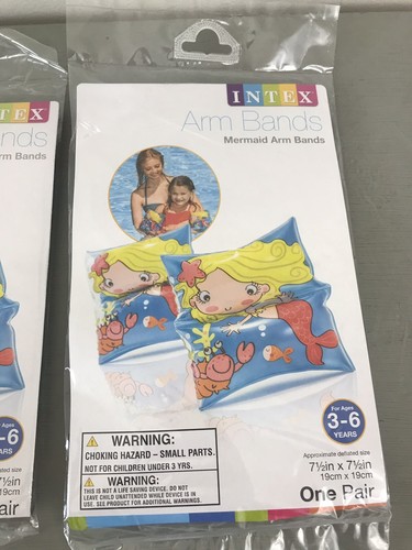 Swim Safety Floats New 2 Pair Intex Inflatable Arm Bands Mermaid Child 3-6 Yrs - Picture 3 of 6