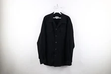 Vtg 90s Streetwear Mens XL Faded Microfiber Button Shirt Jacket Black Jac Shirt
