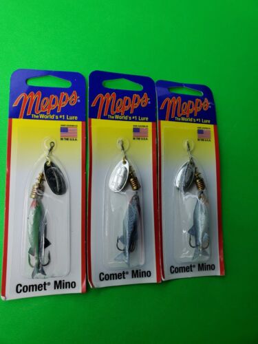 (Lot of 3) Mepps Comet Mino Spinner Fishing Lures - Size 1/6 oz. - Spinners - Picture 1 of 2