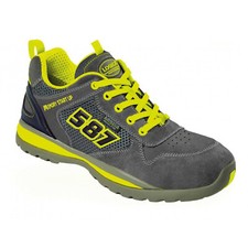 Scarpa antinfortunistica bassa scamosciata grigio-giallo fluo S1P