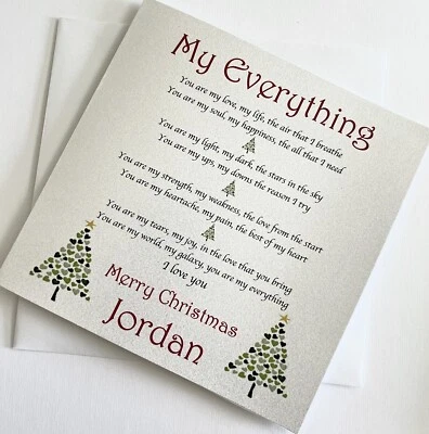 UTOPIA CARDS Christmas Card For Husband Wife Boyfriend FIANCÉ Personalised - Luxury Cardstock