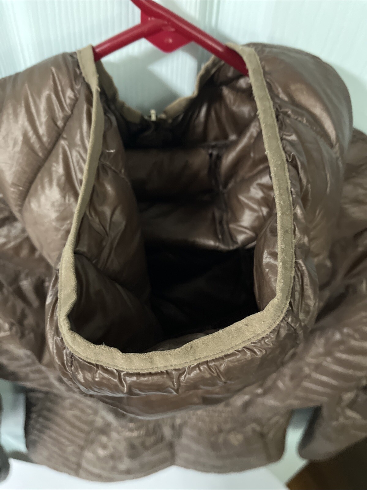 Calvin Klein Packable Lightweight Premium Down Women’s Hooded Jacket Sz. S Brown thumbnail 21