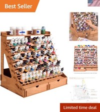 Portable Paint Storage Organizer with 105 Compartments and 2 Drawers for Artists