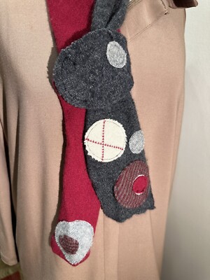 Women's Repuposed Locally Designed Scarf/necklace in Black and Wine