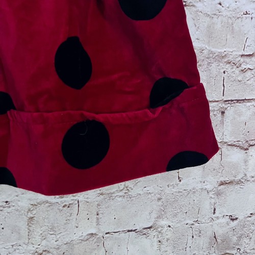 The Childrens Place Girls Vintage Velvet Polka Dot Skirt Size 8 Red Black - Picture 5 of 7