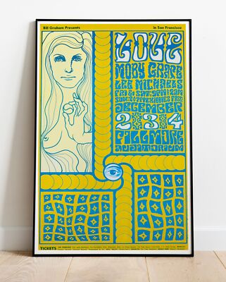Love Moby Grape 1966 Tour Konzert Foto/Poster bis 36 Zoll