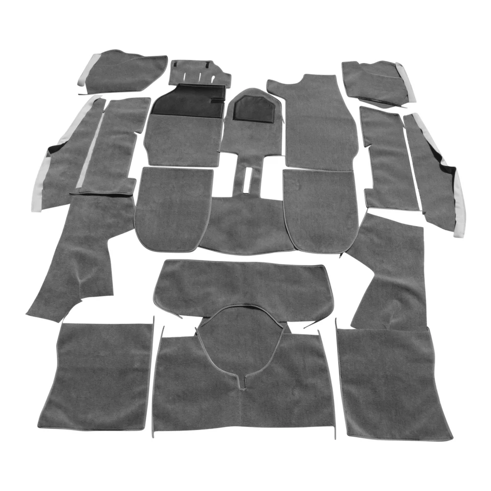 Porsche 911 Carpet Kit 74-85 Coupe Black Grey Tan Sliverknit Plush Square Weave - Image 3 of 4