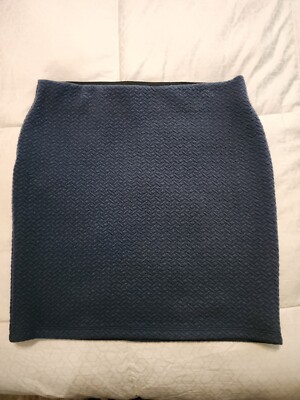 Ann Taylor LOFT Blue Short Mini Pencil Skirt Size Medium Knit