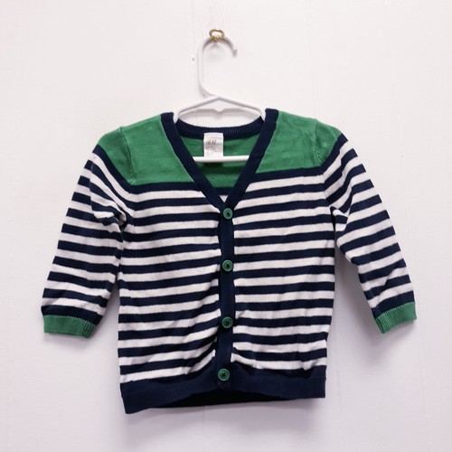H&M Baby Boys Sweater Size 9-12 Months Striped button down Multicolor
