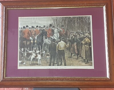 Vintage Fox Hunting Art Illustrated London News 1881 Original Fox Hunt Protest