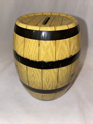 Vintage Chein Toys Happy Days Tin Barrel Bank w/Trap - Picture 4 of 6
