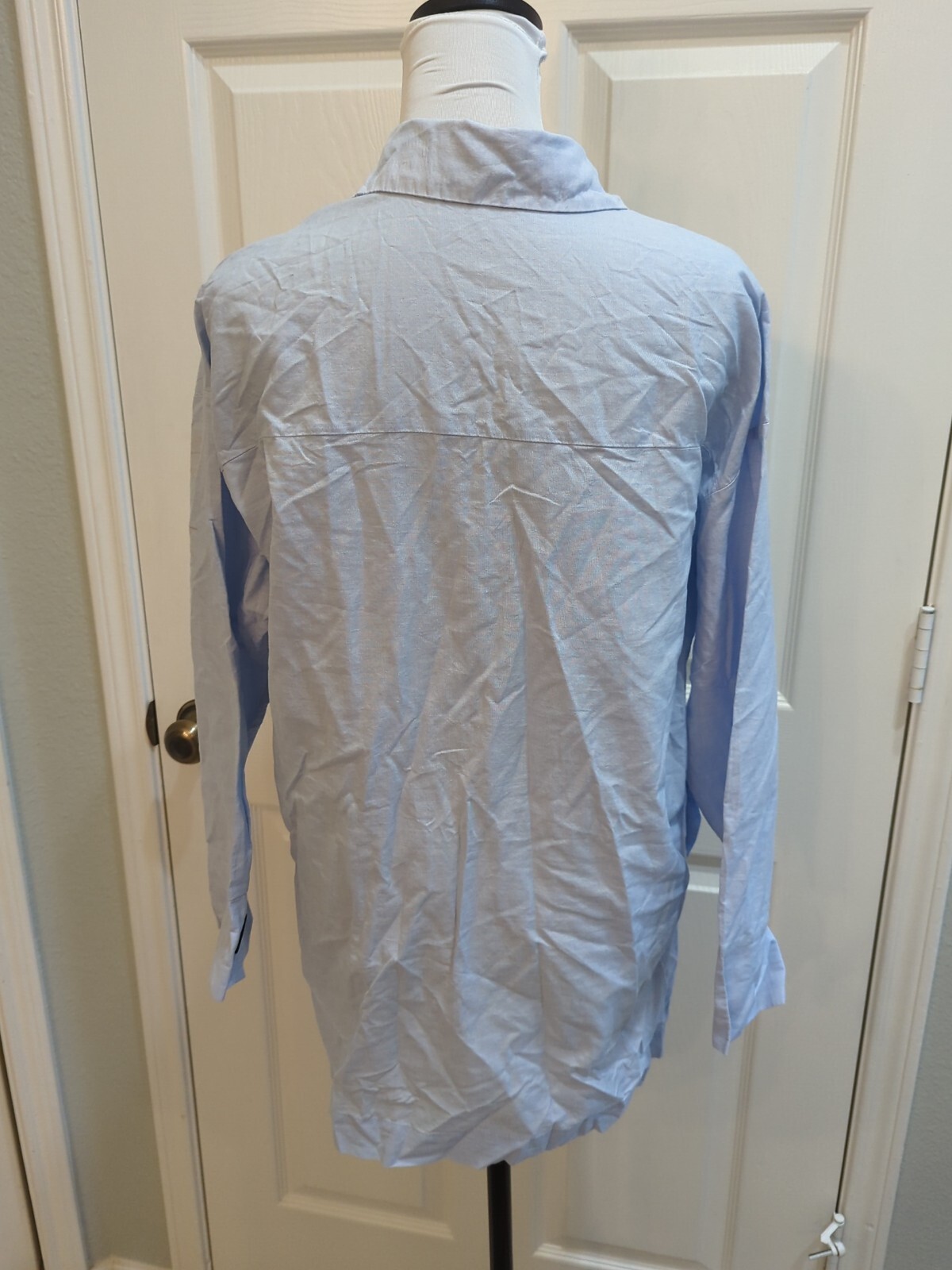 Zara Basic Tunic Long Sleeve Oversized Light Blue… - image 4