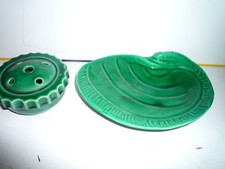 COUPELLE COQUILLAGE EN FAIENCE VALLAURIS VERTE