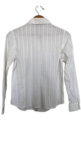 E.Land Vintage Damen Bluse Gr. S/M 170/92A weiß Rüschen gestickt Logo  - Bild 6 von 8