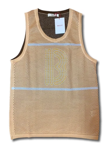 $525 Bally Mens Tank Top Color Tan, Size XXXL, EU 58 Made in Italy