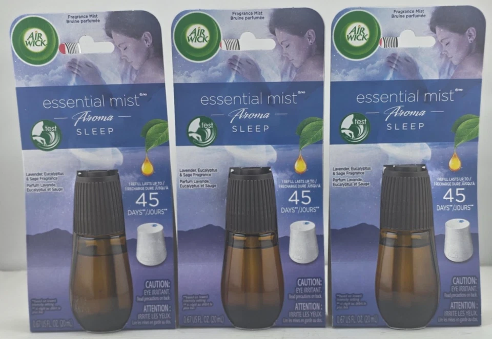 Fragancia Essential Mist lavanda y flor de almendro de recarga de mecha de aire. 3 piezas Foto 2 de 3