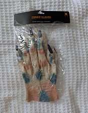 Zombie Latex Costume Gloves One Size Adult Unisex Beige Blue Pink Black