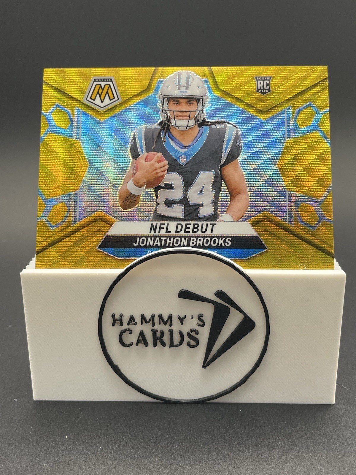 Jonathon Brooks 2024 Panini Mosaic Gold Wave Prizm /17 NFL Debut Rookie Panthers