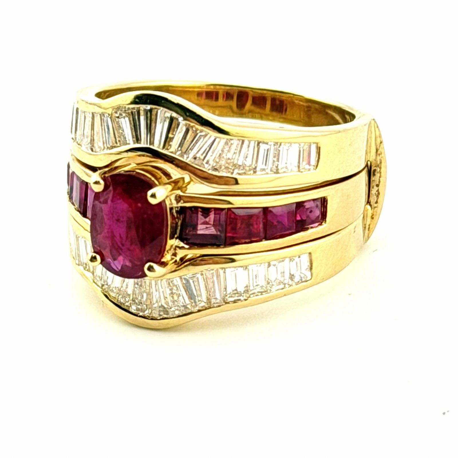 DIAMOND/SAPPHIRE/RUBY INTERCHANGING RING - 14K YE… - image 2