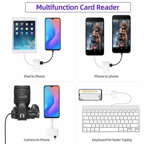 3-Port USB Type C to Card Reader Adapter SD Card Reader For MacBook Pro Laptop K - Afbeelding 8 van 12