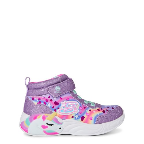 Skechers Girls Lightup Unicorn Hiking Boots Walking Outdoor Non Waterproof - Picture 2 of 6