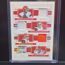 Sanders Judkins Garrett Graham 2025 Panini.    /25 NFL Gear Quad Browns NQM-C…