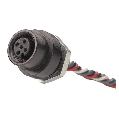 BRAD HARRISON 8R5A00A18A120 Internal Thread Receptacle, 4 A, Black 2EPK7