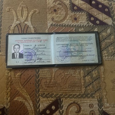 Original UdSSR Tschernobyl Liquidator Personalausweis 1991 Lettland Veteran Dokument Sowjet