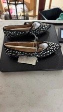 a new day women black rhisnestone studded mary jane pointed toe falts
