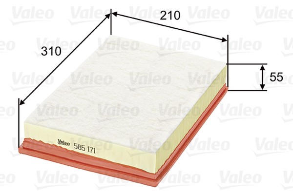 Valeo Luftfilter 585171 Filtereinsatz FüR 7M8 Anu 7M6 Ford 7M9 Alhambra Vw Seat-image