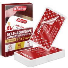 XFasten Self-Sealing Laminating Pouches Business Card Size, Pack of 25, Clear 
