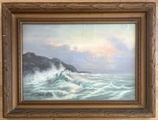 GEORGE GLENN NEWELL Original Signed American Seascape Pastel 1893