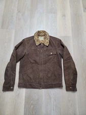 Wacko Maria The Guilty Parties Corduroy Cheetah Sherpa Trucker Jacket Size M