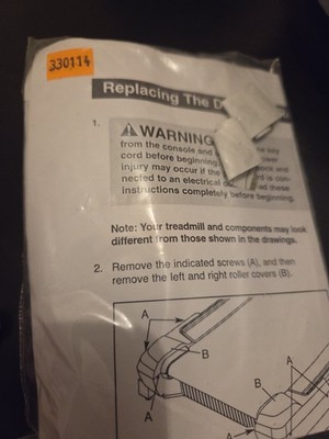 Treadmill Drive Belt Kit 330114  Instructions Nordic Track x22i
