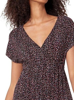 Amazon Essentials Women's Waisted Maxi Dress Black Confetti Print, X-Large  | eBay