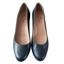 Marc Joseph Womens Midtown Pumps US 9 Navy Blue Soft Nappa Leather Heels