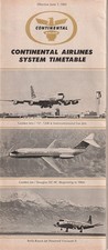 Continental Airlines timetable 1965/06/01