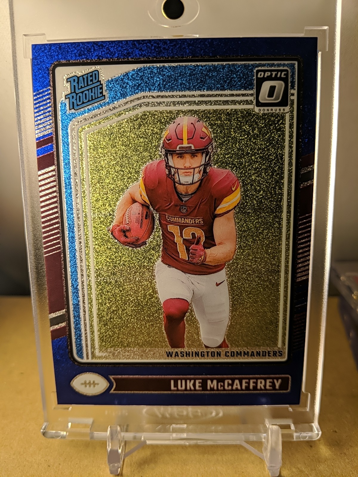 2024 Donruss Optic - Luke McCaffrey #268 Rated Rookie Blue Glitter SSP 💎🥶