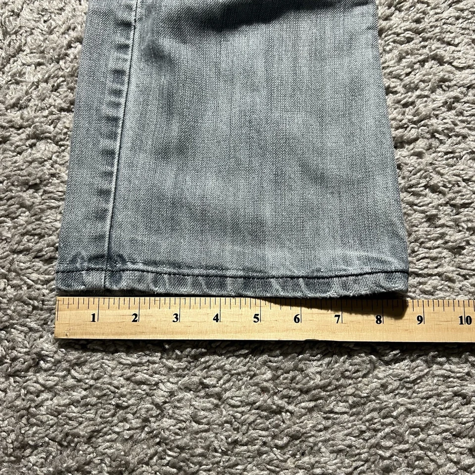 Y2K Vintage ROUTE66 BORDADO BOOTCUT GRUNGE DENIM AZUL JEANS 29x30 solapa acampanado Foto 4 de 4