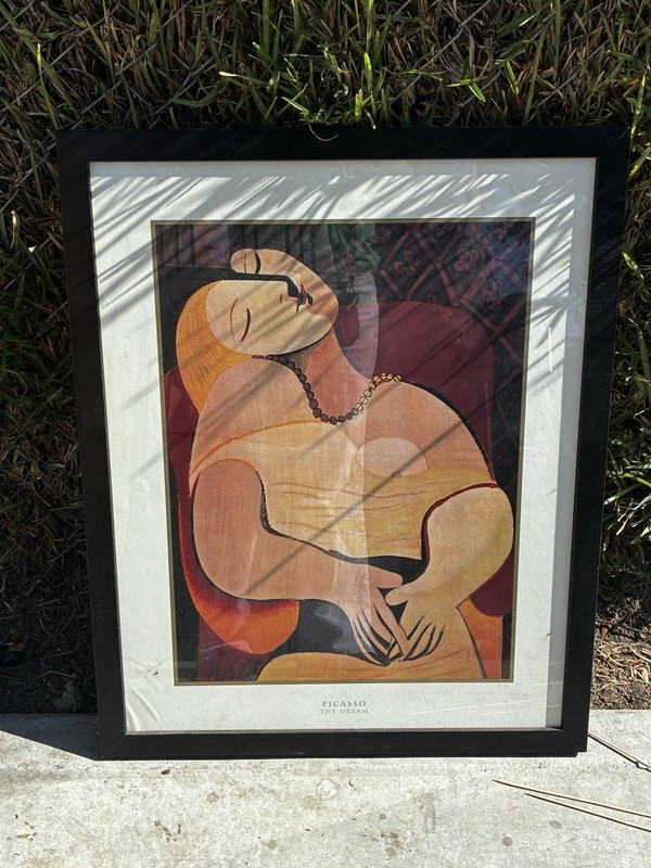 Picasso The Dream Framed Print Poster Wall Art Vertical 23.5 x 28 in