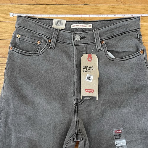 Levi's Women's Ribcage Straight Ankle High Rise Jeans 29x27 (30x26) Button Fly - Picture 3 of 14