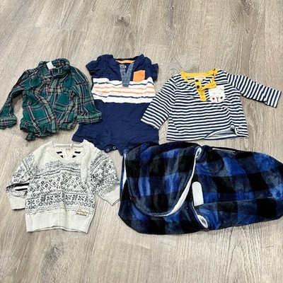 Baby Boy 6M Bundle Lot IKKS Sweater DPAM North 6 months Kids Shirt Plaid Swaddle