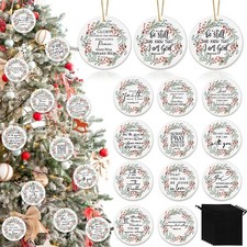 24 Pcs Christian Christmas Ornaments Bulk Bible Verse Hanging Ornament Inspir...