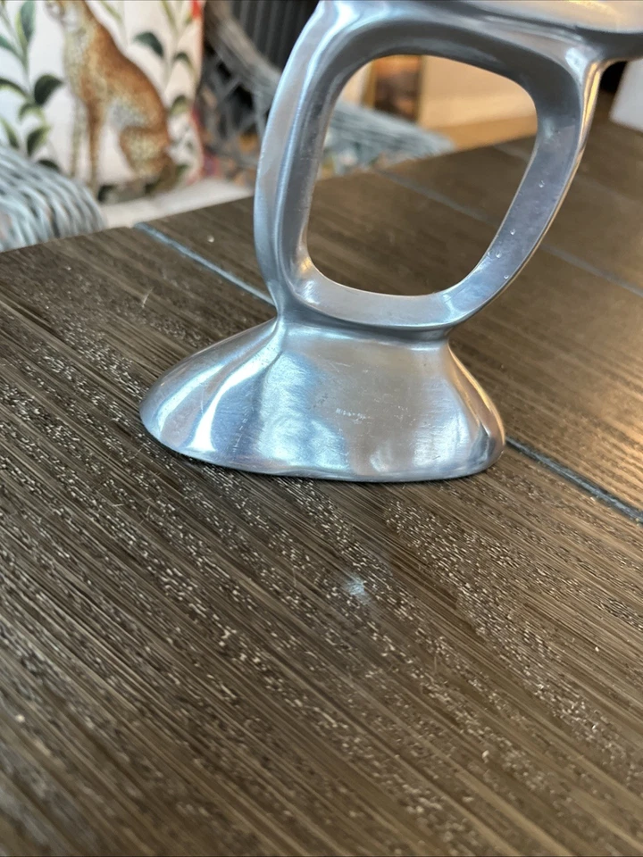 Candelabro Brutalista de Aluminio 1980 Vintage Matthew Hilton Inglaterra WOW MCM 12x5 Foto 3 de 4