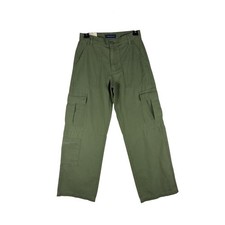 Aeropostale Women XXS Beetle Green Utility Cargo Pants Mid Rise Straight Leg NWT