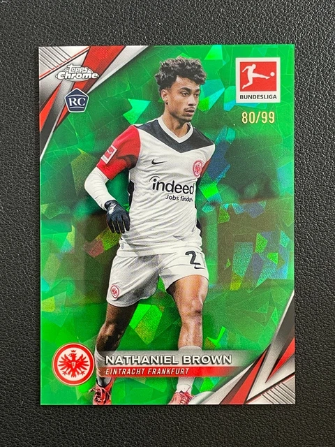 Nathaniel Brown 2024-25 Topps Chrome Sapphire Bundesliga Green /99 RC #29