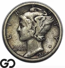 1927-S Mercury Dime, Tough VF++ Better Date San Francisco Issue