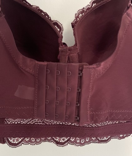 Jezebel Lace Burgundy Bra Size 40D Underwire Lightly Padded New With Tags - Picture 8 of 16