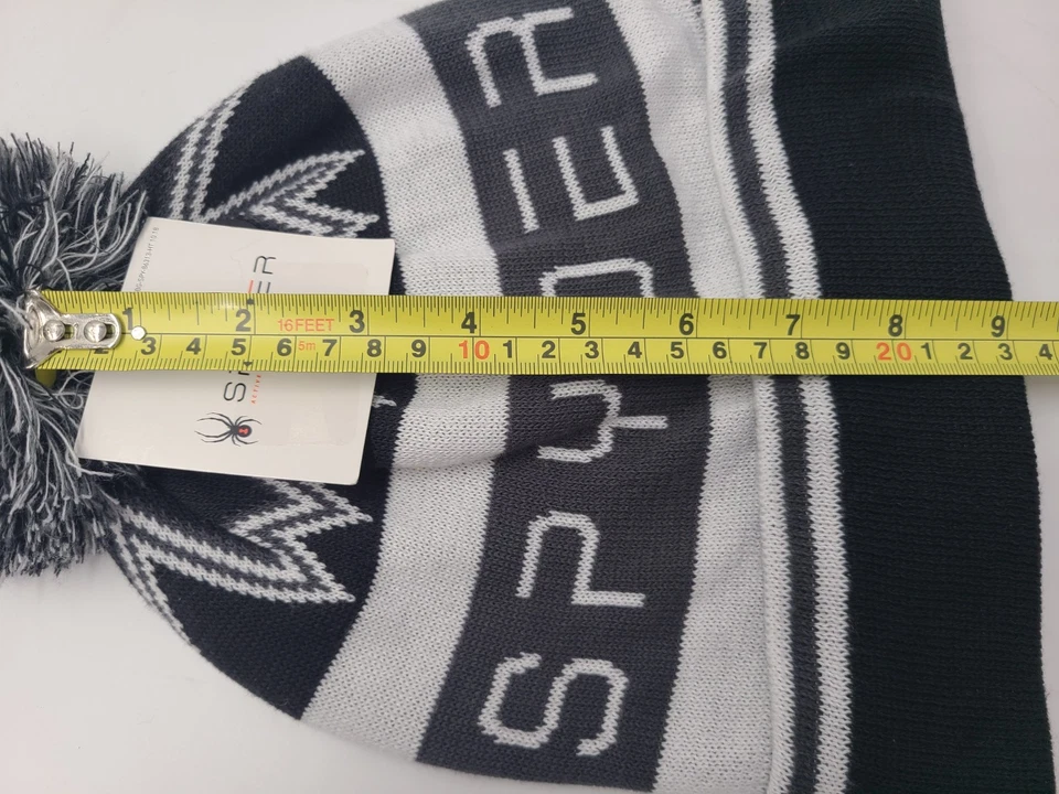 Spyder Active Pom Gorro Invierno Tejido Sombrero Medias Gorra Poliéster Hombres Mujeres Negro Foto 4 de 4