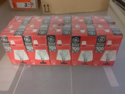10 Stück GE Lighting Glühbirne OVP Neu NOS 100 Watt matt weiß E27